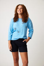 Parkhurst-Spring 2024-87299-Busy Bee Sweater-Tropez Sky Combo - The Coach Pyramids