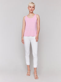 Charlie B Spring/Summer 2025-C1243BPK-694-Reversible Bamboo Viscose Cami-Begonia - The Coach Pyramids