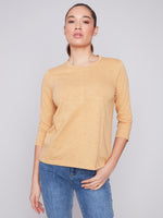 Charlie B Spring/Summer 2024-C1293XPK-463B-Knit Top-Corn - The Coach Pyramids