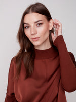 Charlie B Fall 2023-C1345-686B- Knit Top-Cinnamon - The Coach Pyramids