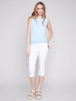 Charlie B Spring/Summer 2024-C1365PK-463B-Tank Top W/Twisted Hem-Sky - The Coach Pyramids