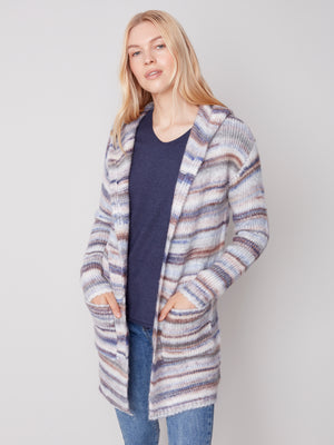 Charlie B Fall 2023-C2269-668B-Hooded Cardigan-Spruce - The Coach Pyramids