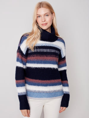 Charlie B Fall 2023-C2414R-331B-Sweater-Marine - The Coach Pyramids