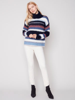 Charlie B Fall 2023-C2414R-331B-Sweater-Marine - The Coach Pyramids