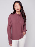 Charlie B Fall 2023-C2419R-348B- Sweater-Raspberry - The Coach Pyramids