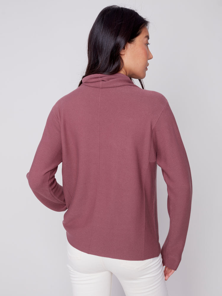 Charlie B Fall 2023-C2419R-348B- Sweater-Raspberry - The Coach Pyramids