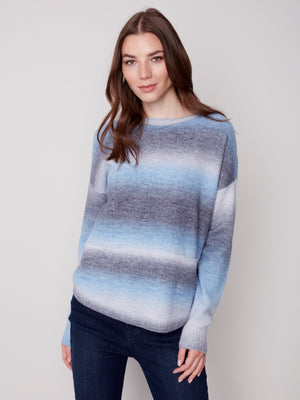 Charlie B Fall 2023-C2420O-605B- Sweater-Denim - The Coach Pyramids