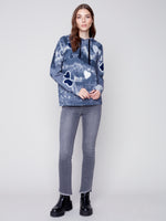 Charlie B Fall 2023-C2436PR-736A- Hooded Sweater-Denim - The Coach Pyramids