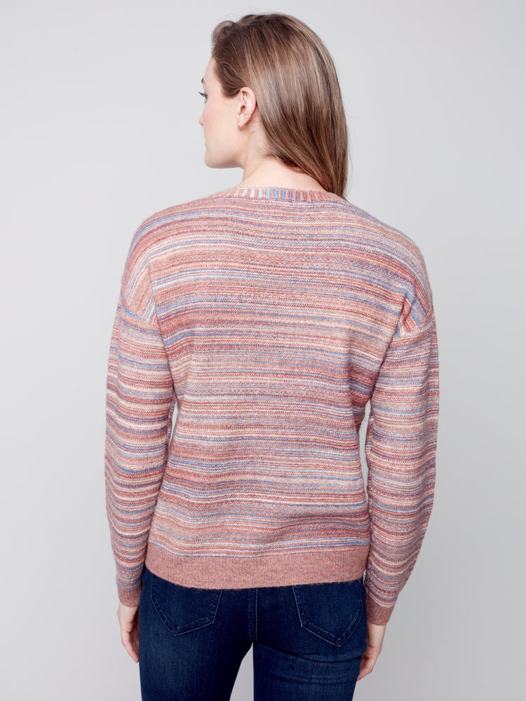 Charlie B Fall 2023-C2479-622B-Sweater -Cinnamon - The Coach Pyramids