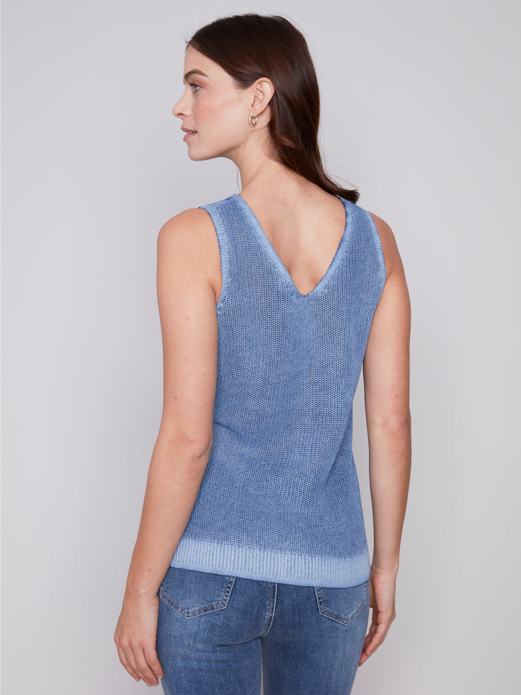 Charlie B Spring/Summer 2024-C2509C-790A-V Neck Cami-Denim - The Coach Pyramids