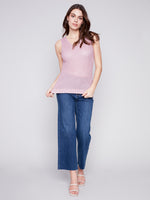 Charlie B Spring/Summer 2024-C2509-790A-V Neck Knit Cami-Dusty Rose - The Coach Pyramids