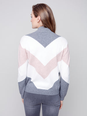 Charlie B Fall 2023-C2518-974A-Sweater-Powder - The Coach Pyramids