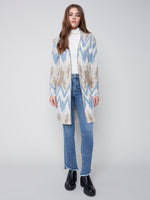 Charlie B Fall 2023-C2534-636B-Cardigan-Denim - The Coach Pyramids