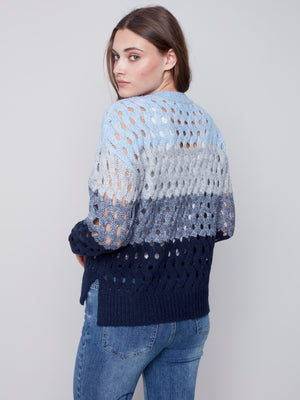 Charlie B Fall 2023-C2541S-648B-Sweater -Indigo - The Coach Pyramids