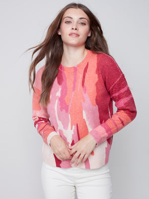 Charlie B Fall 2023-C2546-918A-Reversible Sweater-Orchid - The Coach Pyramids