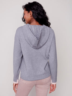 Charlie B Fall 2023-C2549-464A-Hooded Sweater -H Grey - The Coach Pyramids