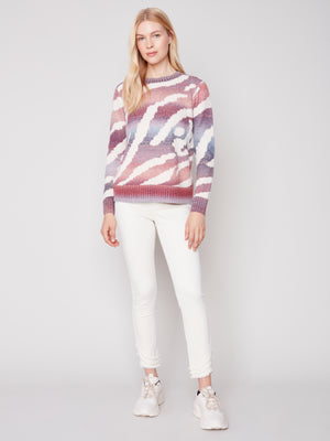 Charlie B Fall 2023-C2612-751B-Knit  Sweater-Ruby - The Coach Pyramids