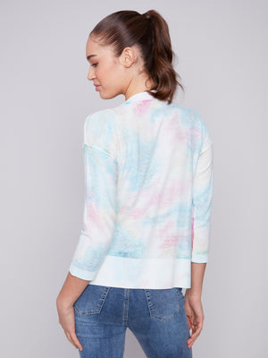 Charlie B Spring/Summer 2024-C2632-261B-Reversible Printed Sweater-Multi Color - The Coach Pyramids
