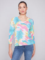 Charlie B Spring/Summer 2024-C2632-261B-Reversible Printed Sweater-Multi Color - The Coach Pyramids