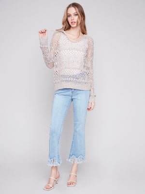 Charlie B  Spring/Summer 2024-C2640-861B-Crochet Top-Multicolor - The Coach Pyramids