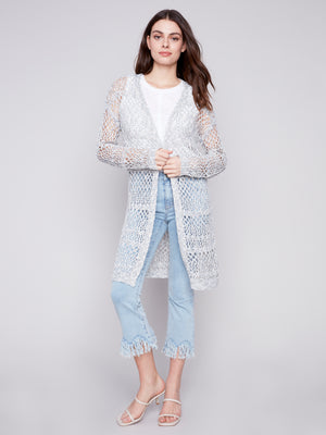 Charlie B  Spring/Summer 2024-C2642-879B-Cardigan-Denim - The Coach Pyramids