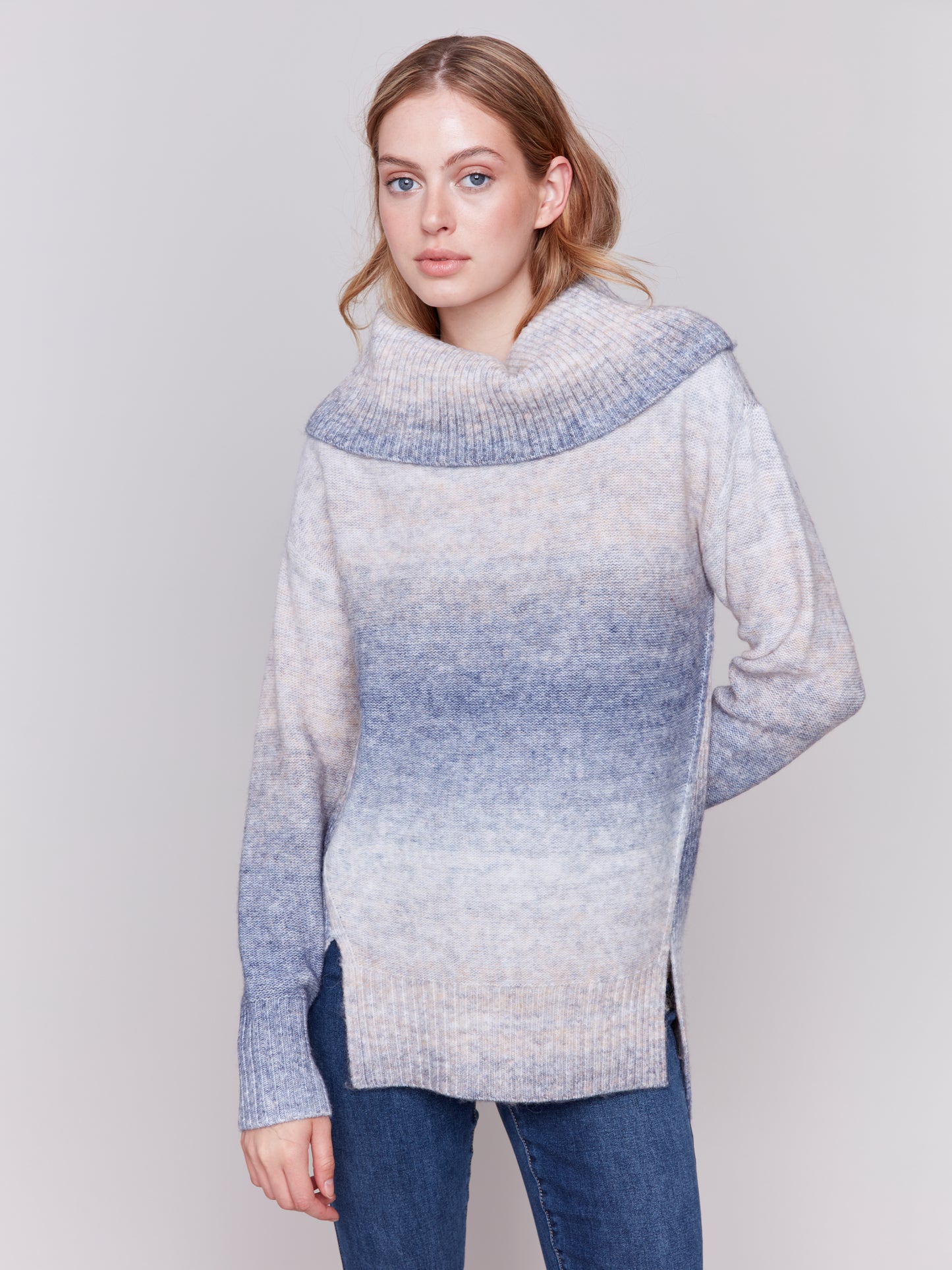 Charlie B Fall 2024-C2659-P422-Long Sweater-Frost - The Coach Pyramids