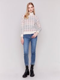 Charlie B Fall 2024-C2759-P809-Ombre Jacquard Turtle Neck Sweater-Autumn - The Coach Pyramids