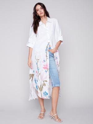 Charlie B Spring/Summer 2024-C3106PP-032B-Printed Long Duster-Pastel - The Coach Pyramids