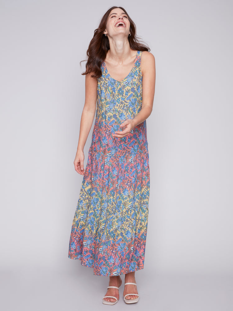 Charlie B Spring/Summer 2024-C3169P-510B-Sleeveless Maxi Dress-Glory - The Coach Pyramids