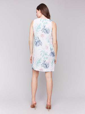 Charlie B Spring/Summer 2025-C3204-0229B-Printed Sleeveless Crew Neck Dress-Lush