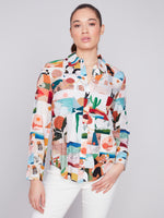 Charlie B Spring/Summer 2024 -C4252-634A-Long Sleeve Shirt-Story - The Coach Pyramids