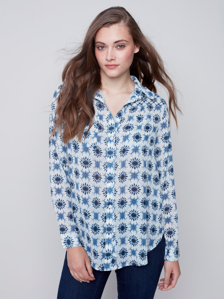 Charlie B Fall 2023-C4308Z-782A-Blouse-Denim - The Coach Pyramids