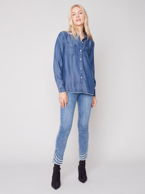 Charlie B Fall 2023-C4488D-673B-Tencel Shirt -Denim - The Coach Pyramids