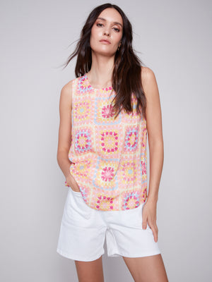 Charlie B Spring/Summer 2024-C4512-808B-Printed Top-Festival - The Coach Pyramids