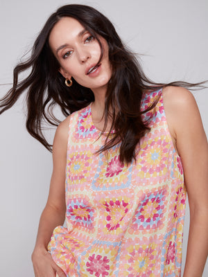 Charlie B Spring/Summer 2024-C4512-808B-Printed Top-Festival - The Coach Pyramids