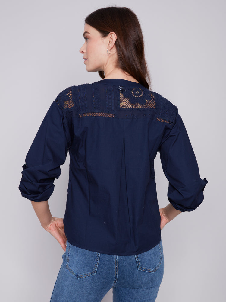 Charlie B Spring/Summer 2024-C4519-854B-Shirt-Navy - The Coach Pyramids