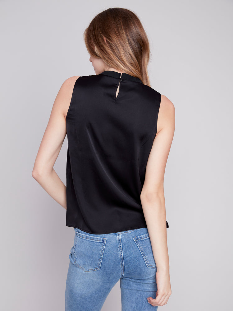 Charlie B Spring/Summer 2024-C4530-767B-Sleeveless Top-Black - The Coach Pyramids