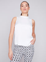 Charlie B Spring/Summer 2024-C4530-767B-Sleeveless Top-White - The Coach Pyramids