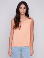 Charlie B Spring/Summer 2024-C4543-035B-Linen Top-Natural - The Coach Pyramids