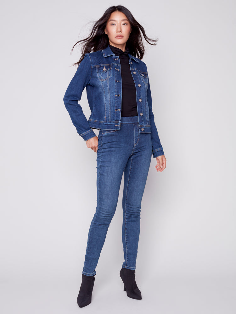 Charlie B Fall 2023-C5125S-991A-Denim Pants-Indigo - The Coach Pyramids