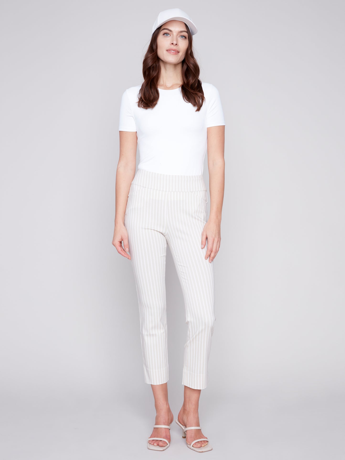 Charlie B Spring/Summer 2024-C5254P-651A-Capri W/Slit At Hem-Greige - The Coach Pyramids