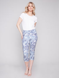 Charlie B Spring/Summer 2024-C5259XD-651A-Pants/Cuffs-Leaves - The Coach Pyramids