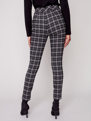 Charlie B Fall 2023-C5292-749B- Plaid Pant-Black/White - The Coach Pyramids