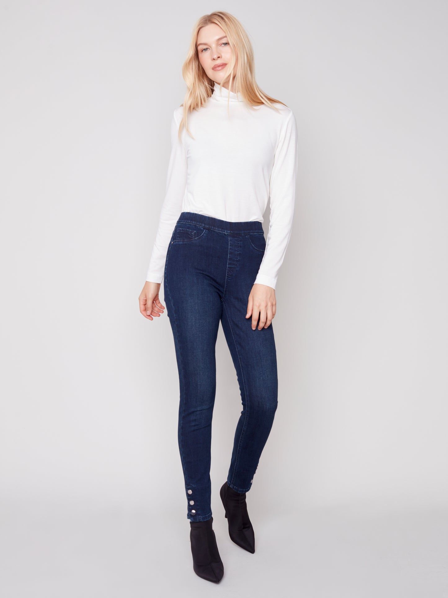 Charlie B Fall 2023-C5302RR-431A-Denim Pant-Blue/Black - The Coach Pyramids
