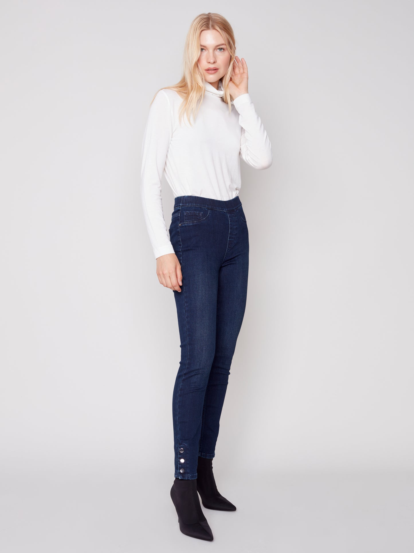 Charlie B Fall 2023-C5302RR-431A-Denim Pant-Blue/Black - The Coach Pyramids