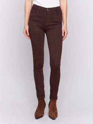 Charlie B Fall 2024-C5309X-212-Cuff Hem Pant-Mocha