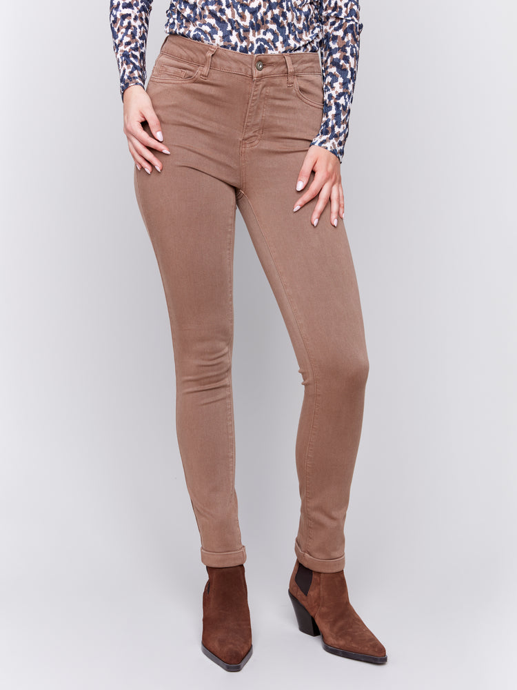 Charlie B Fall 2024-C5309X-610-Cuff Hem Pant-Truffle