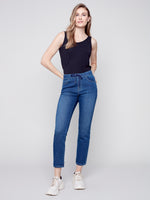 Charlie B Fall 2023-C5347S-293B-Denim Jogger Pant-Indigo - The Coach Pyramids