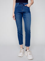 Charlie B Fall 2023-C5347S-293B-Denim Jogger Pant-Indigo - The Coach Pyramids