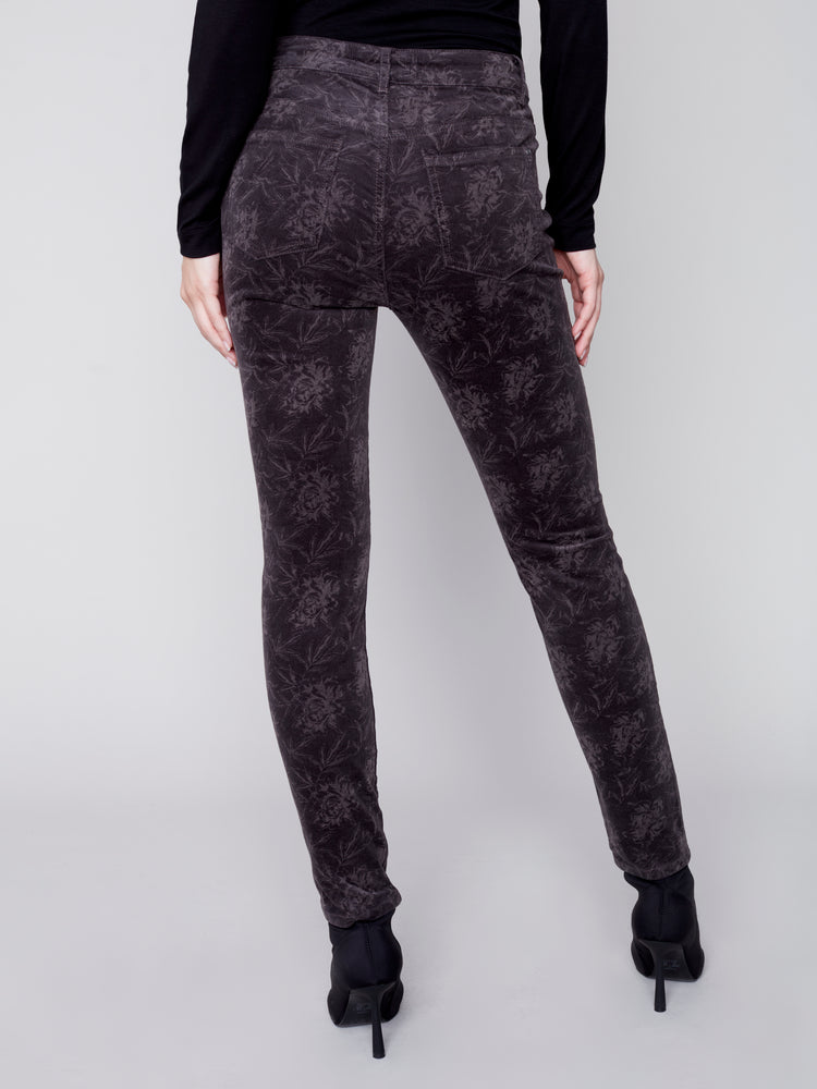 Charlie B Fall 2023-C5370P-729B-Corduroy Pant-Grey - The Coach Pyramids